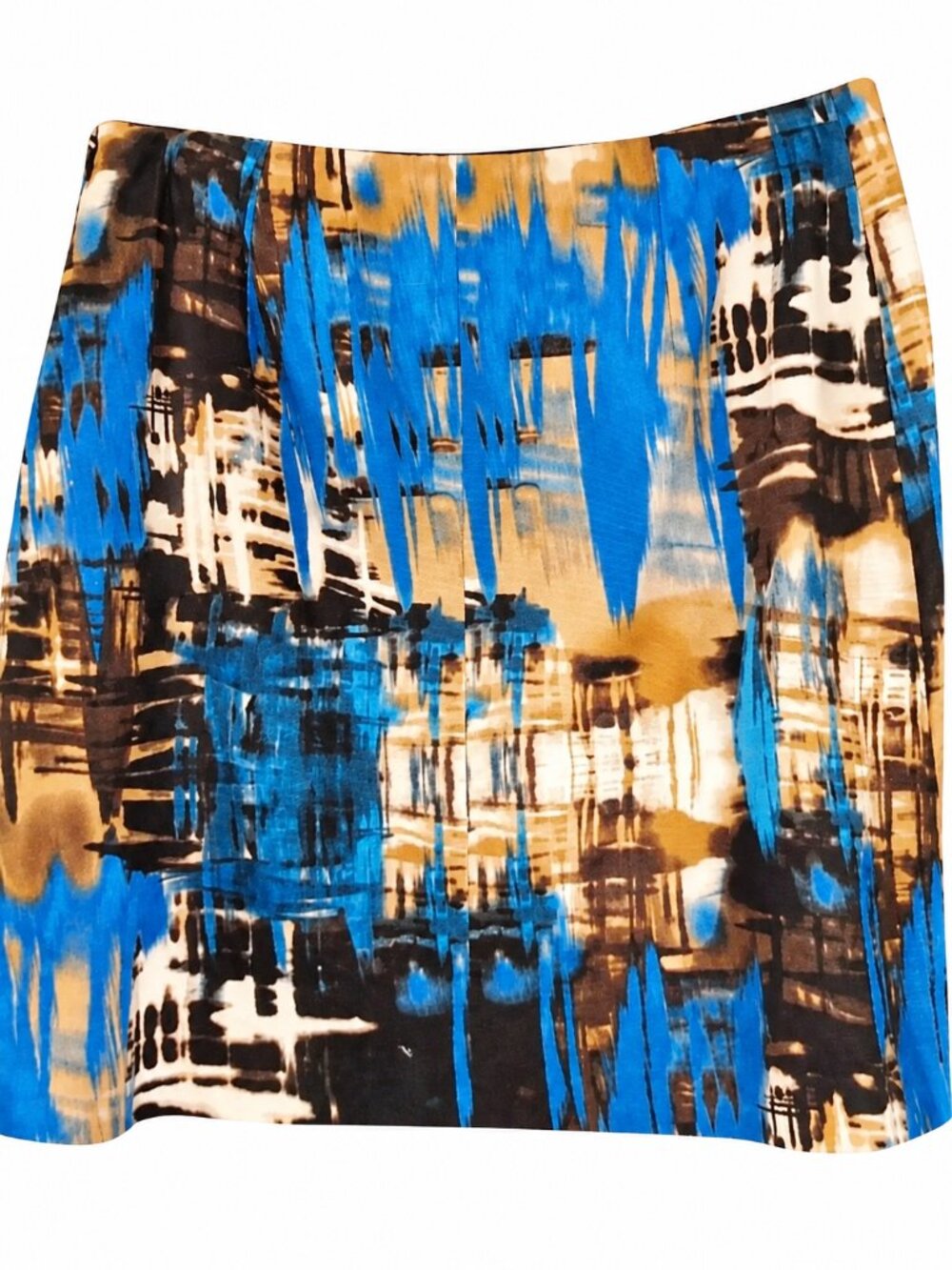 The Limited Size 12 Abstract Print Straight Skirt Blue Brown Y2K Career - Picture 3 of 6